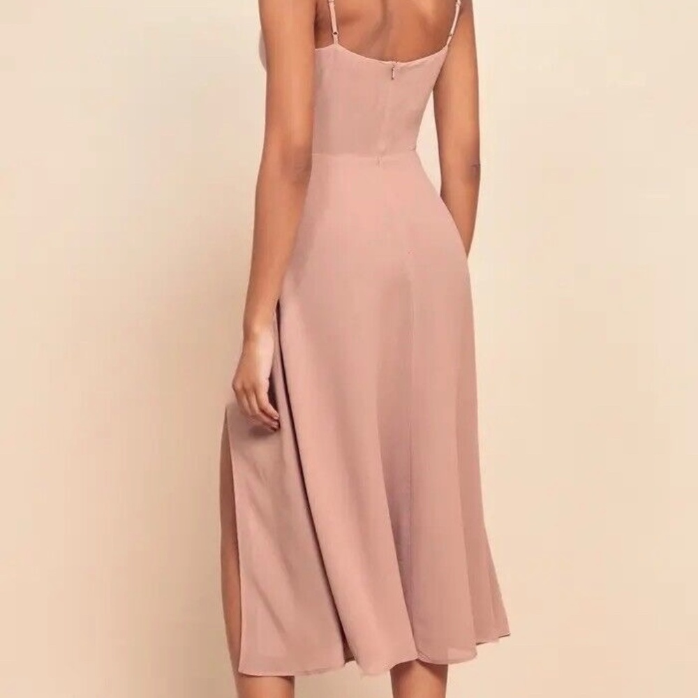 Reformation Blush Petal Pink Gala Midi Dress Sz 2 - Picture 2 of 15
